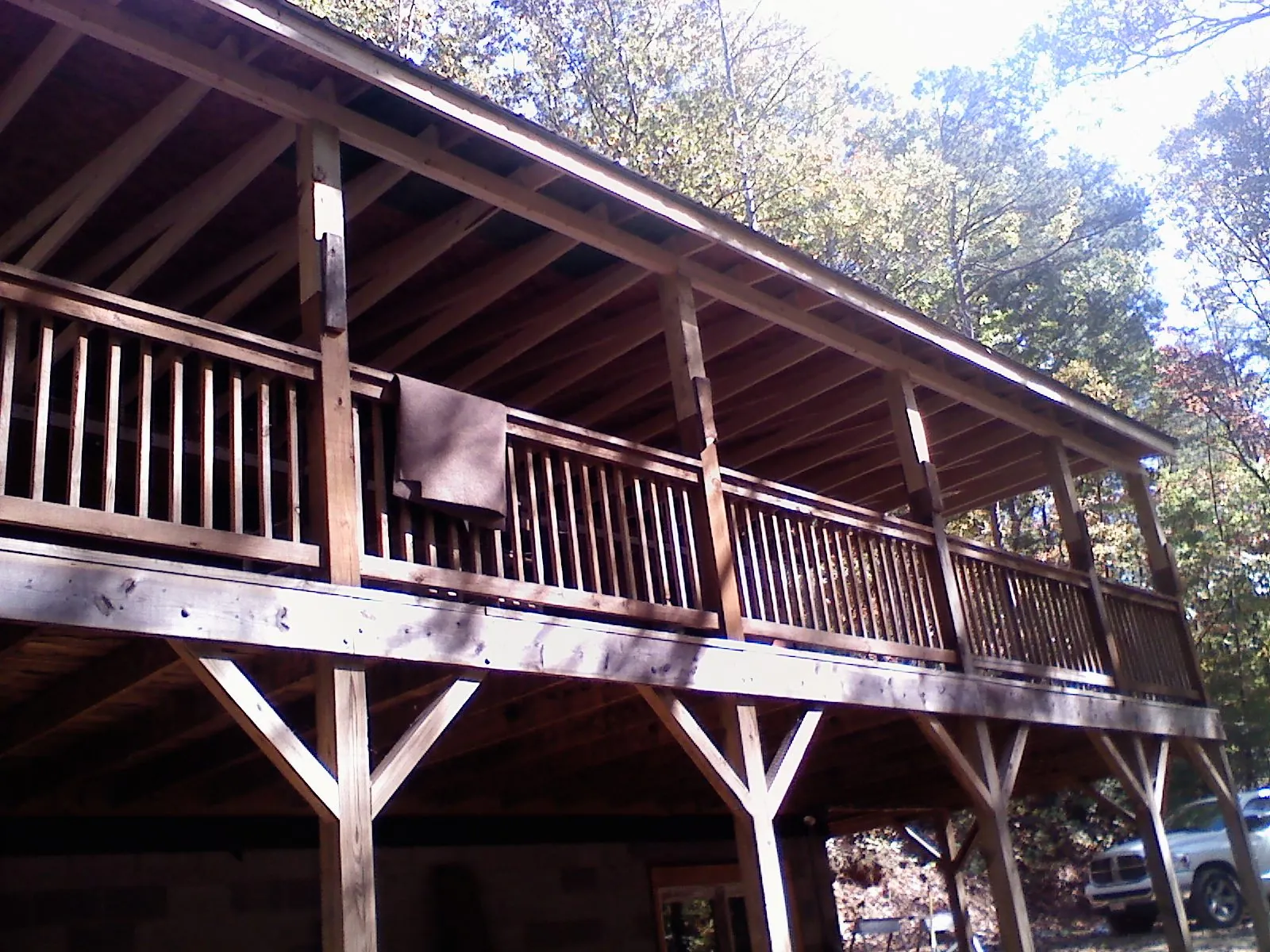 Timber framing under a new elevated porch and deck — Roof Leak Repair in Lake Hughes by Roofing Brothers